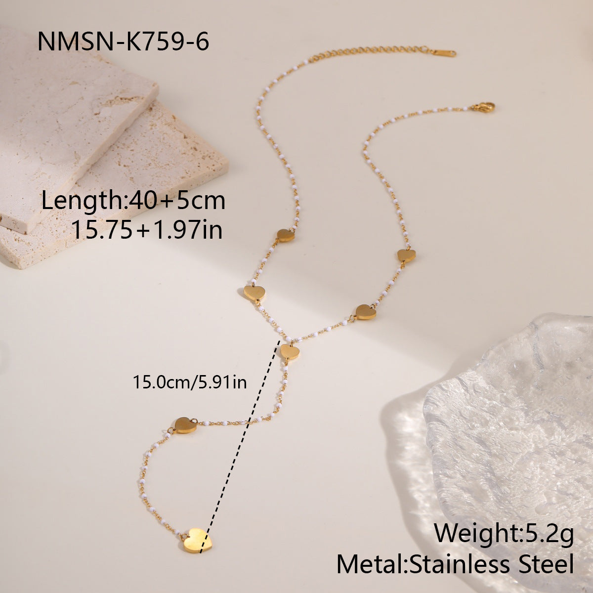 Stainless Steel Jewelry Tassel Necklace For Women by Ricaloux