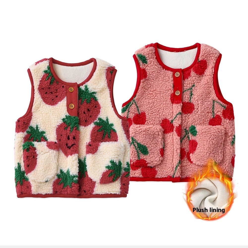 Winter Velvet Vest For Children And Babies To Keep Warm And Wear Outside With Camisole Shoulder - RICALOUX