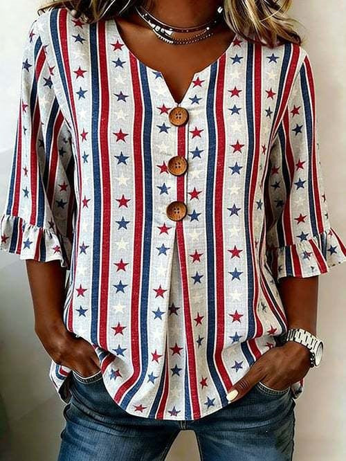 Womens Lace-trimmed Half-sleeve Casual Loose-fit Versatile Blouse – Premium 0 | RICALOUX