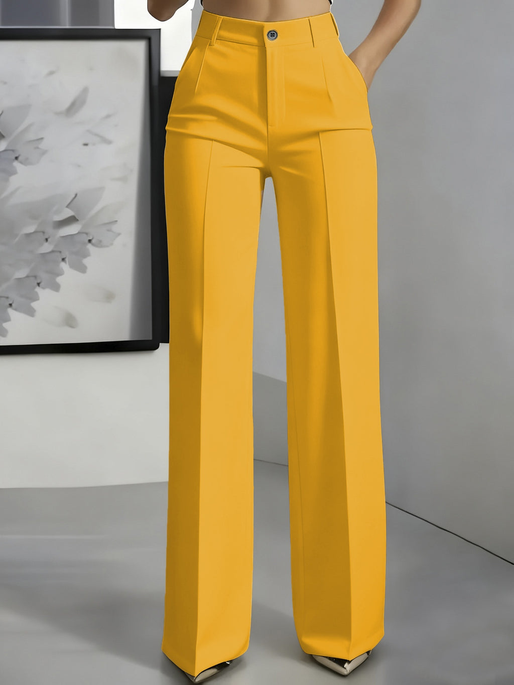 High-waisted Draping Straight-leg Minimalist Suit Trousers by Ricaloux