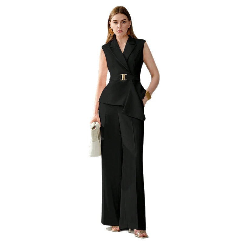 Womens Elegant And Fashionable Two-piece Set Of Top And Pants by Ricaloux