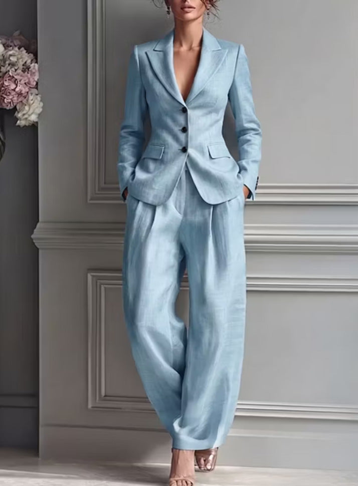 Womens Fashionable Casual Suit Set Blazer And Pants by Ricaloux