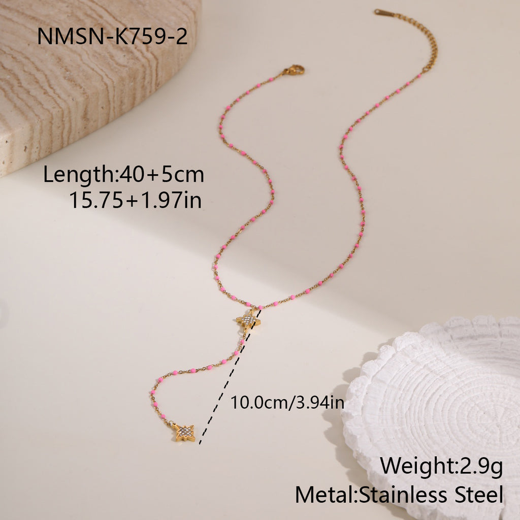 Stainless Steel Jewelry Tassel Necklace For Women by Ricaloux
