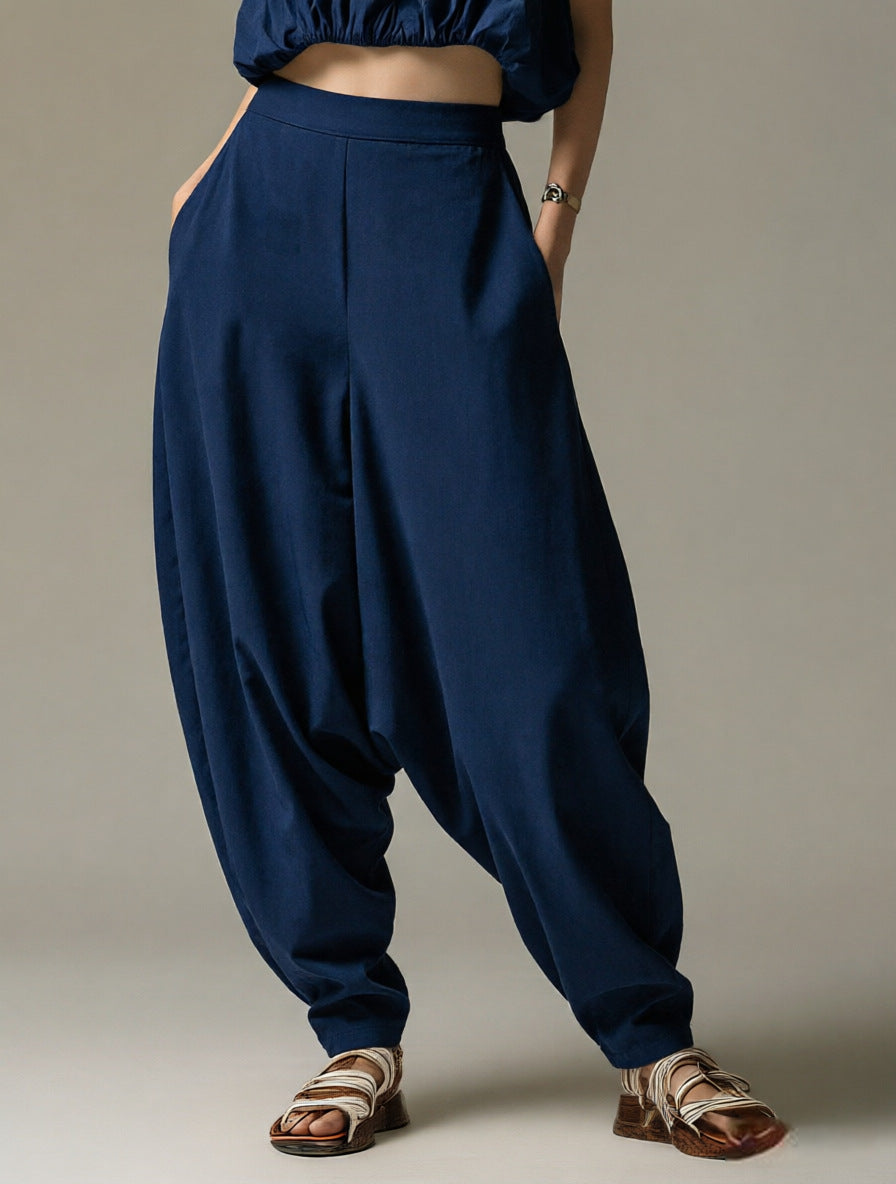 High-waisted Wide-leg Relaxed-fit Casual Trousers – Premium 0 | RICALOUX