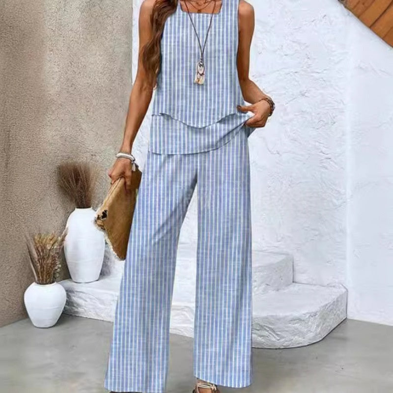 Sleeveless Double-layer Vest And Pants Set, Cotton-like – Premium 0 | RICALOUX