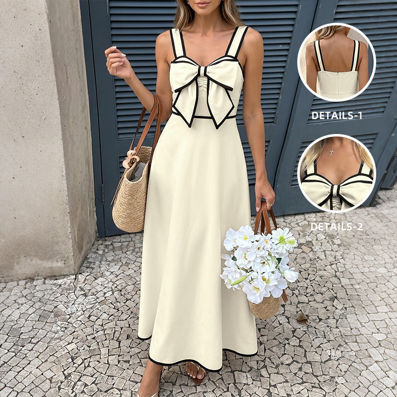 Vintage-style Resort Style Colorblock Strap Dress – Premium 0 | RICALOUX