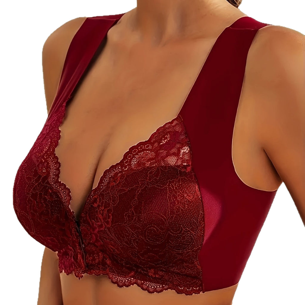 Front-fastening Fixed-cup Lace Camisole Bra by Ricaloux
