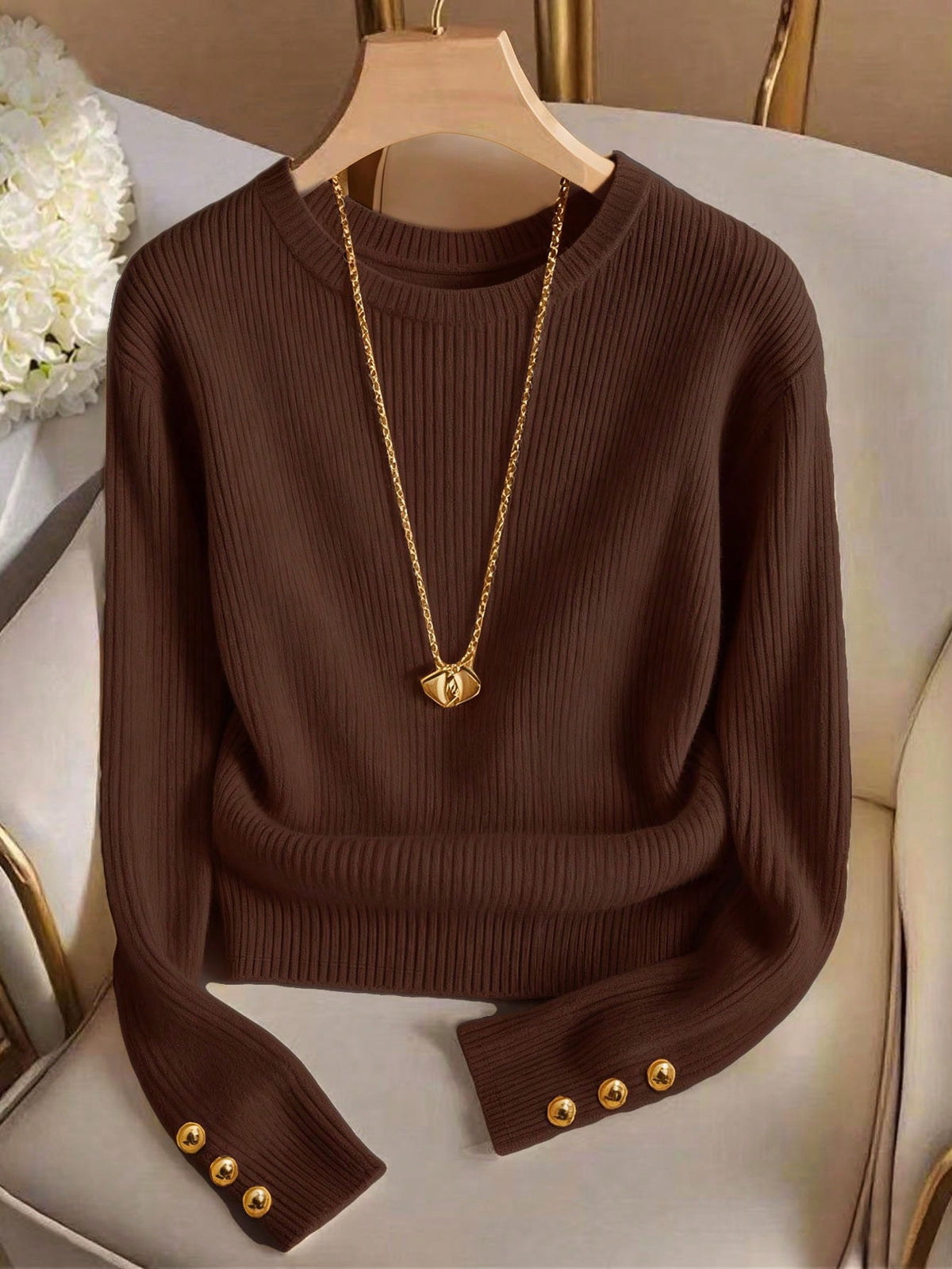 European And American Knitted Long-sleeved by Ricaloux
