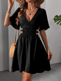 Elegant High-Waisted Pleated A-Line Summer Dress – Premium 0 | RICALOUX