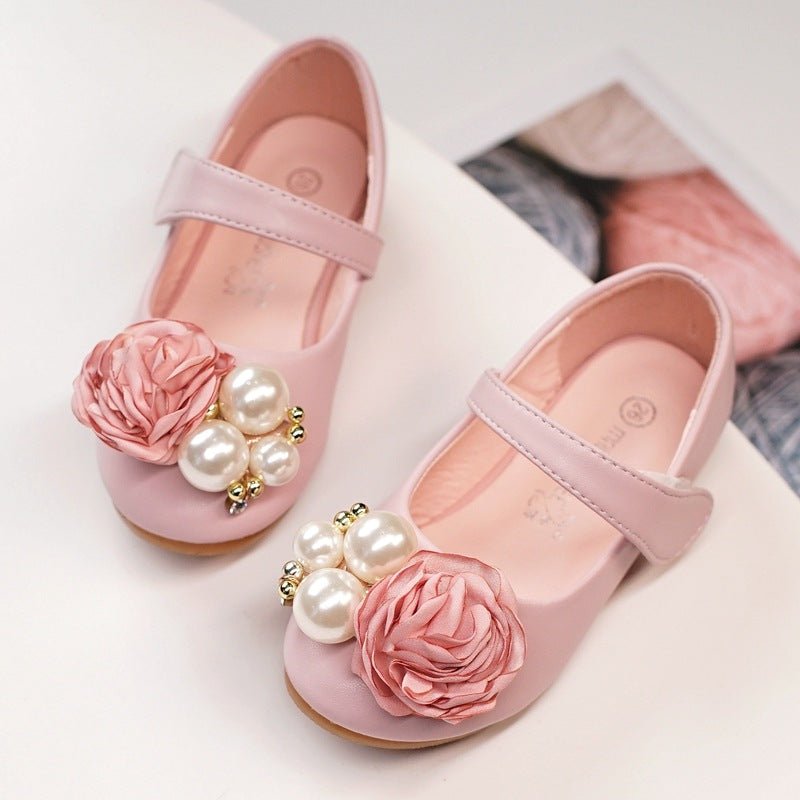 Girls Pearl Bow Show Princess Shoes - RICALOUX