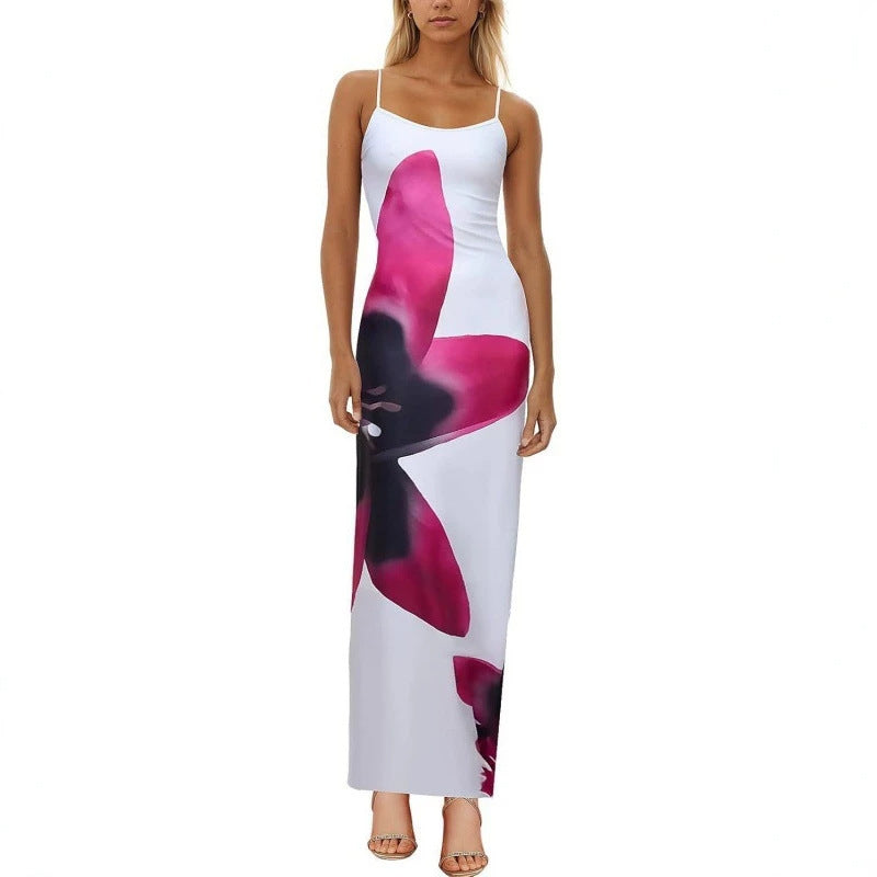 Bodycon Printed Strap Dress European And American Style by Ricaloux