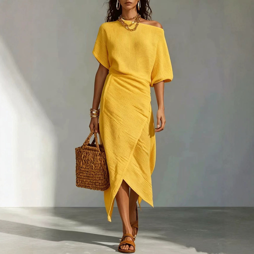 Women's Casual Solid Color Slit Irregular Dress – Premium 0 | RICALOUX