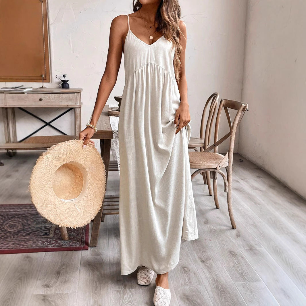Strapless Relaxed-fit A-line Long Dress by Ricaloux