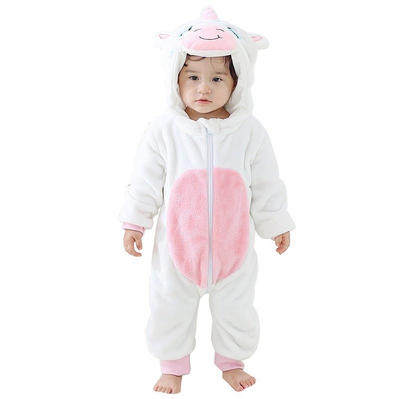 Clothes For Babies Autumn 3-year-old Baby Animal Jumpsuit Flannel Romper European And American Children's Wear - RICALOUX