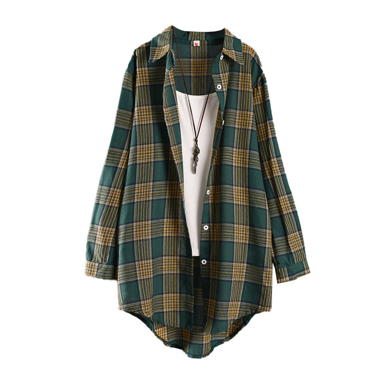 Plaid Womens Thin Sunprotective ShirLoosefit Cottonlinen by Ricaloux