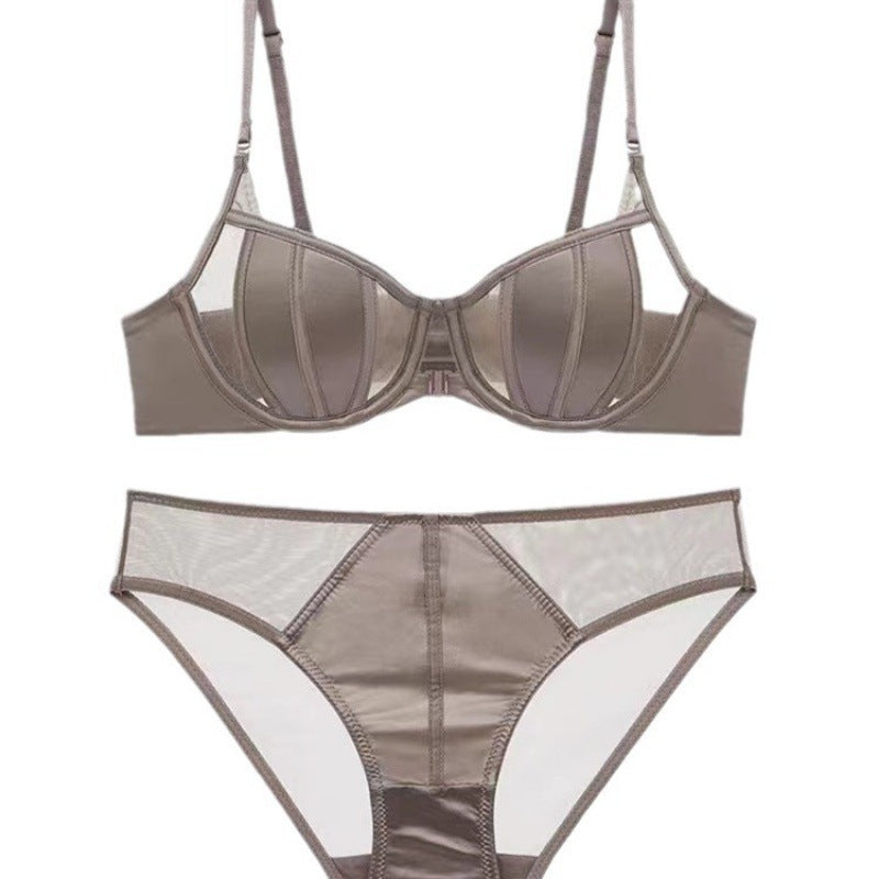 Thin Half-cup Push-up Front-closure Bra Set For Summer by Ricaloux