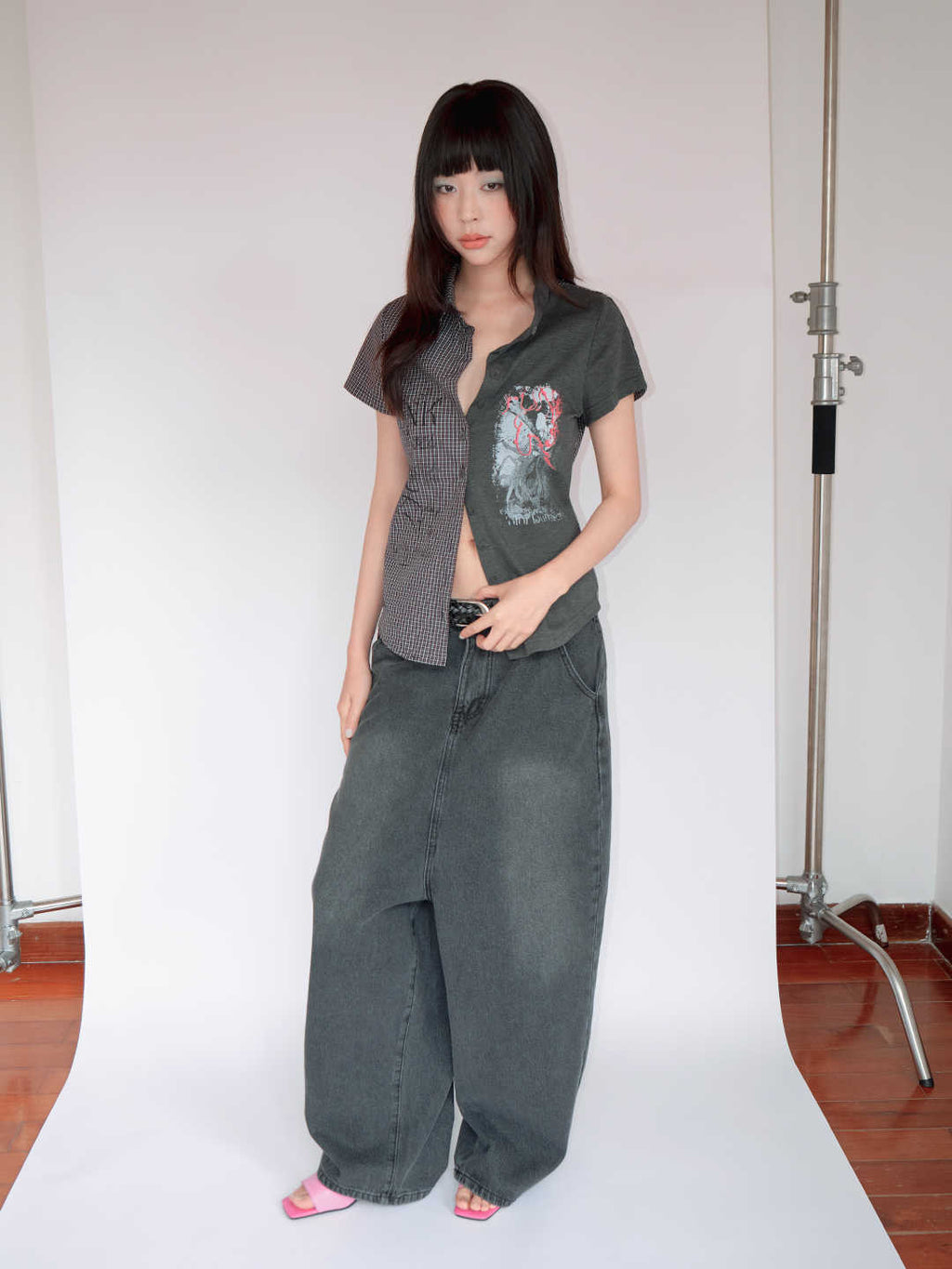 Gothic Printed Short Sleeves With Slightly Waisted Shoulders by Ricaloux