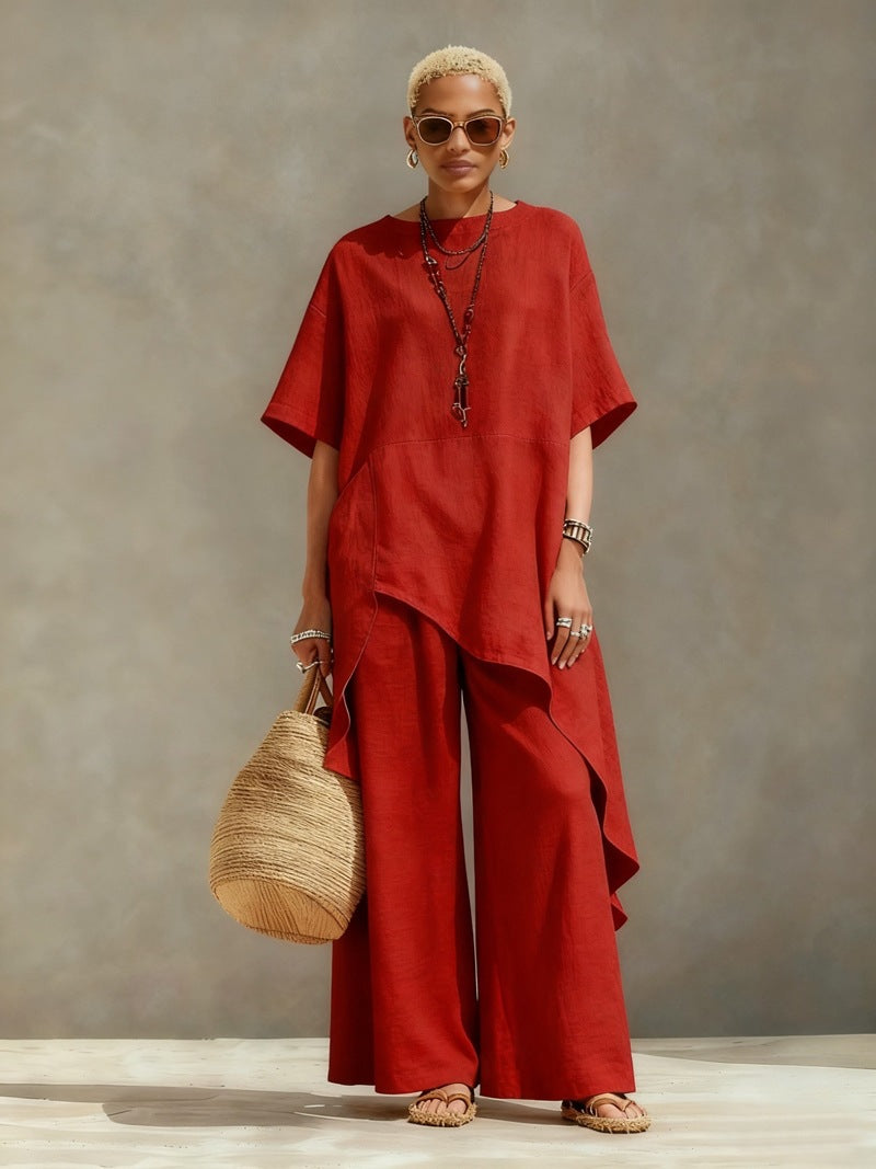 Irregular Loose-fitting Two-piece Pants Set – Premium 0 | RICALOUX