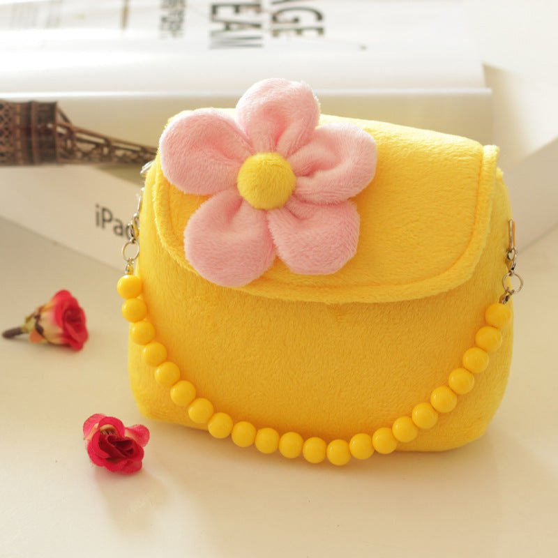 Girls Bead Chain Hand Bag Cute Flower Princess Bag - RICALOUX