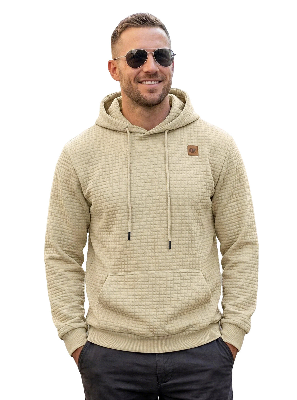 Mens Highly Elastic Jacquard Hooded Long-Sleeve Sweatshirt by Ricaloux