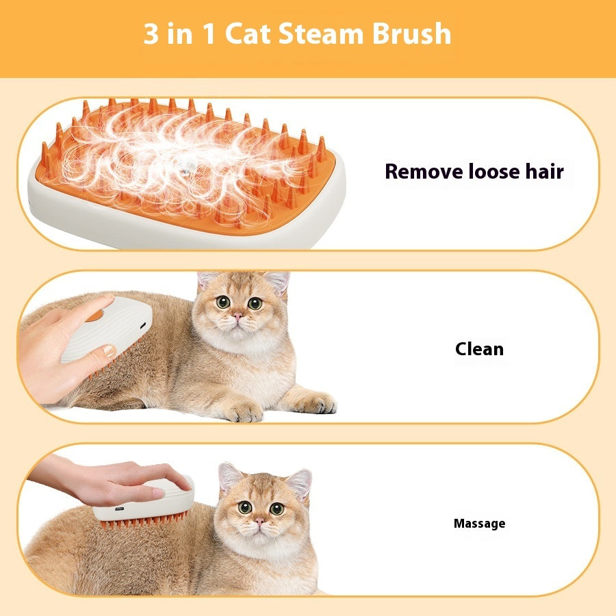 USB Rechargeable Pets Steam Brush Spray Massage Comb Pet Grooming Tools Cat Steam Comb Pet Products by Ricaloux