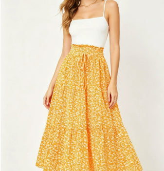High-waisted A-line Skirt Bohemian-style Printed Flared Skirt – Premium 0 | RICALOUX