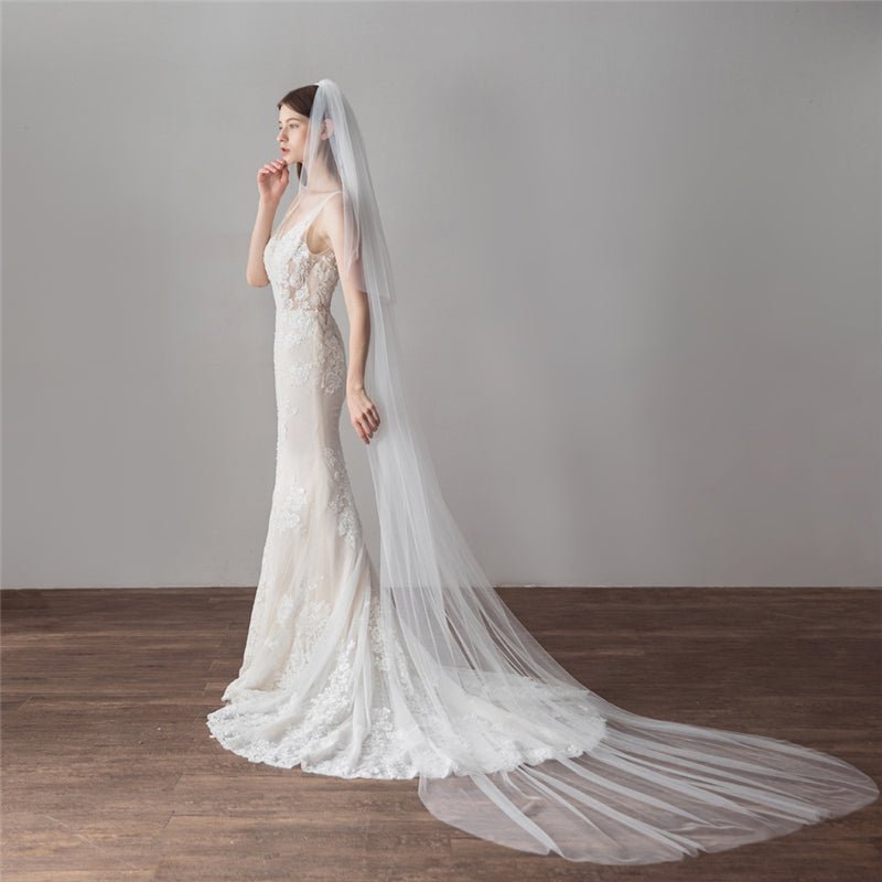 Extra Long Double Veil Wedding Dresses Hair Accessories - RICALOUX