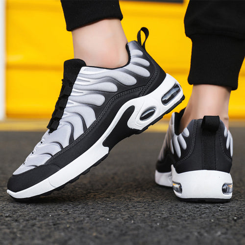 Color-blocked Sneakers Men Personalized Fashion Lace Up Air Cushion Sports Shoes Casual Outdoor Running Walking Shoes – Premium 4 | RICALOUX