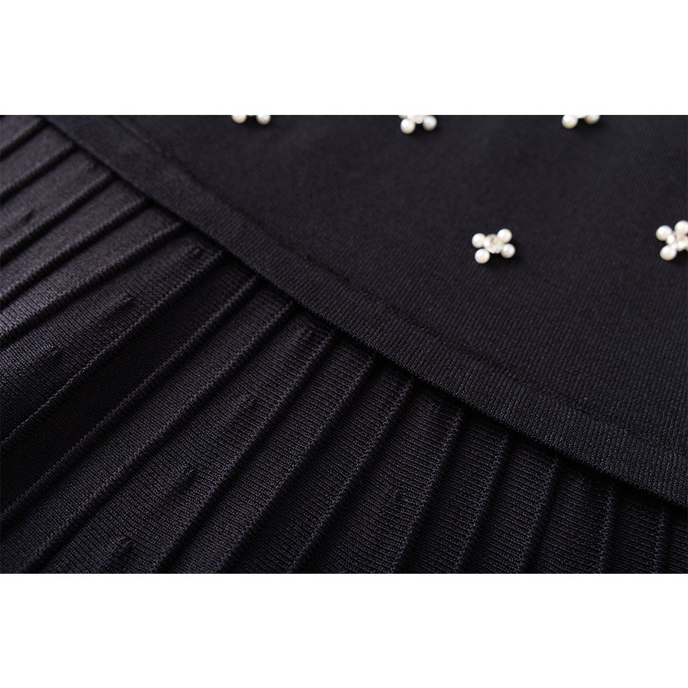 Knitted Patchwork Waist-Cinching Dress For Women by Ricaloux