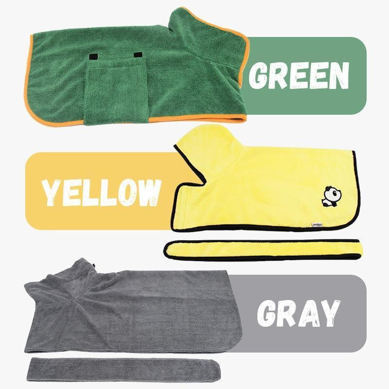 Absorbent Pet Bathrobe With Waist-wrapped Microfiber by Ricaloux