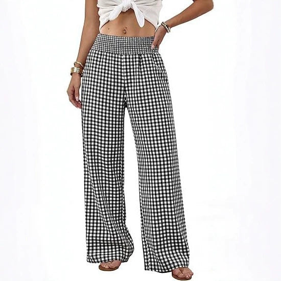 Womens Relaxed-fit High-waisted Casual Wide-leg Trousers With Pleats – Premium 0 | RICALOUX