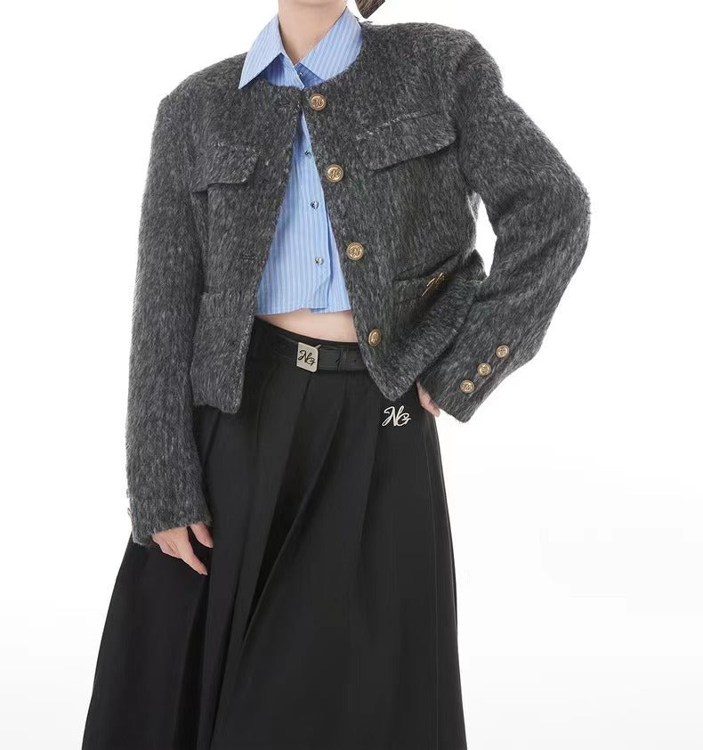 Womens Short Stylish And Versatile Fallwinter Warm Top by Ricaloux