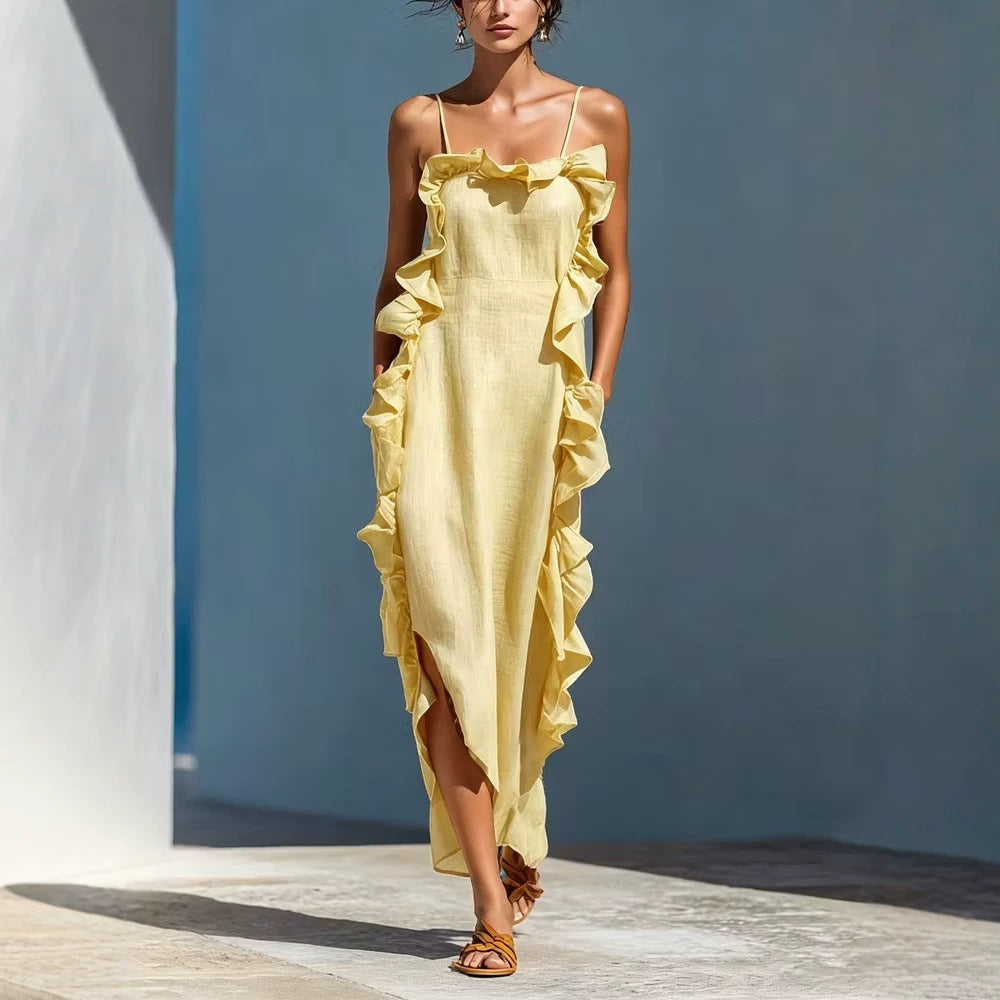 Resort Style Ruffled Sleeveless Dress by Ricaloux