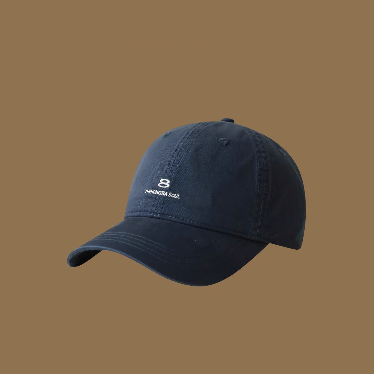 Men's And Women's Matching Solid-Color Embroidered Letters 8 Soft Top Adjustable Fashion Casual Baseball Cap Suitable For Outdoor Travel And Daily Use by Ricaloux