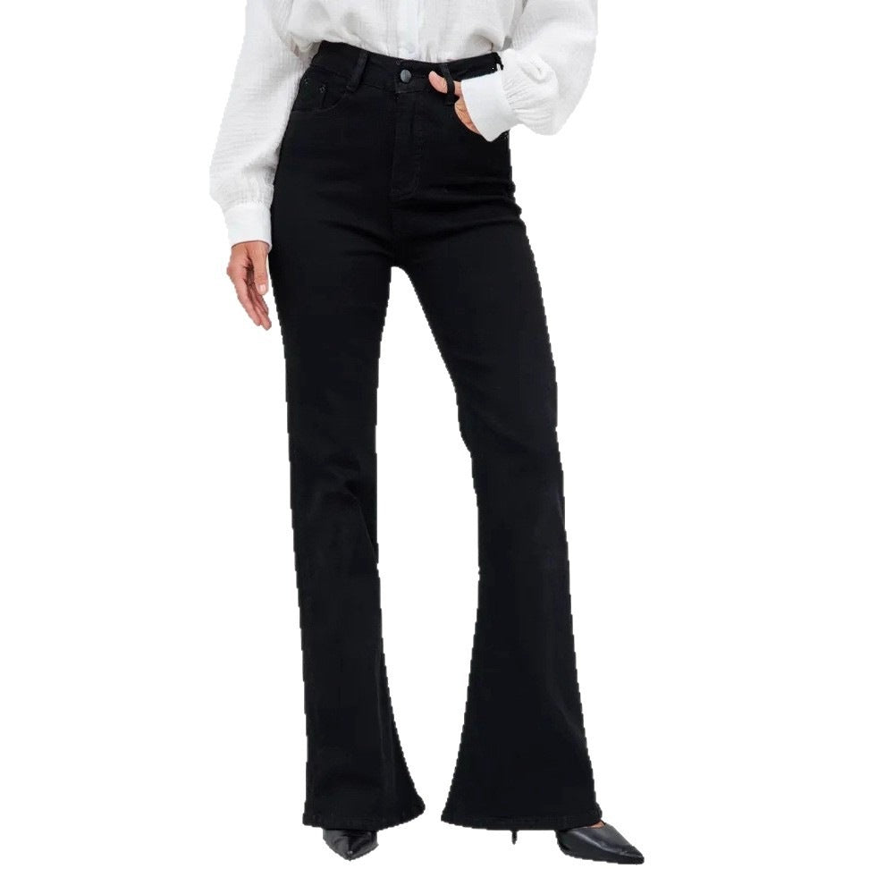 Slightly Stretchy Slightly Flared Full-length Jeans – Premium 0 | RICALOUX