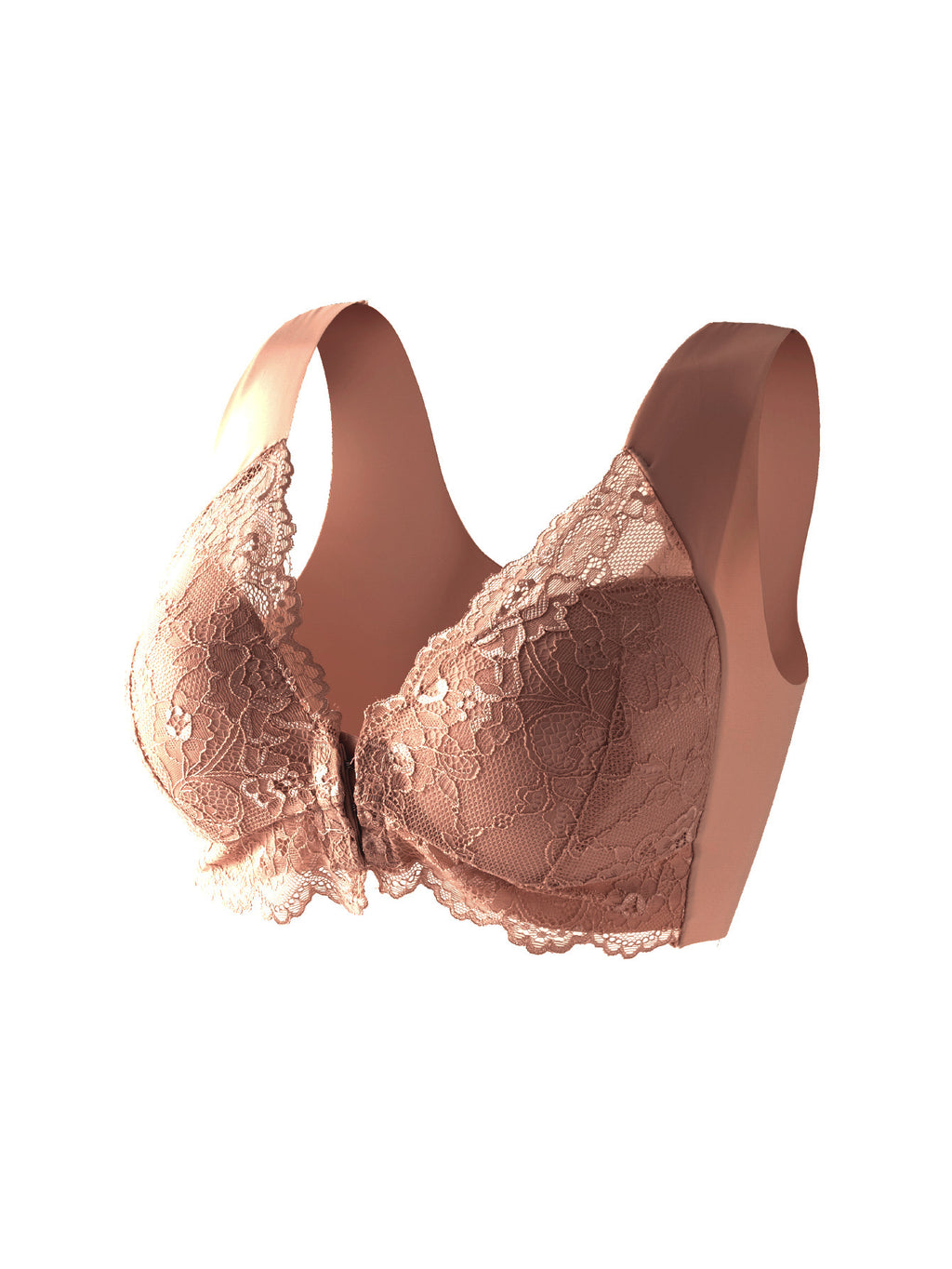 Front-fastening Fixed-cup Lace Camisole Bra by Ricaloux