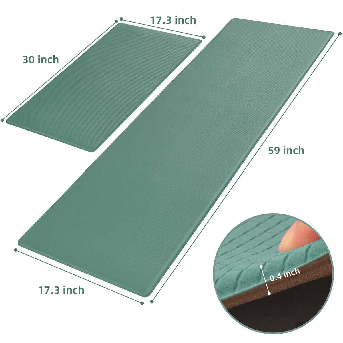 Kitchen Floor Mat Two-piece Set Of Non-slip, Waterproof And Easy To Scrub For Home, Kitchen - RICALOUX