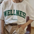 Wellness Sporty&Rich Creativity Letter Female Cotton Tee Clo by Ricaloux