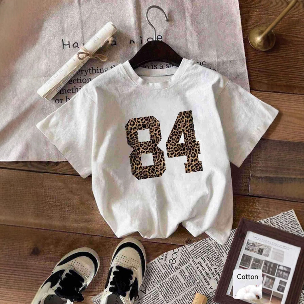 Printed Casual Loose-fit Short-sleeve T-shirt by Ricaloux