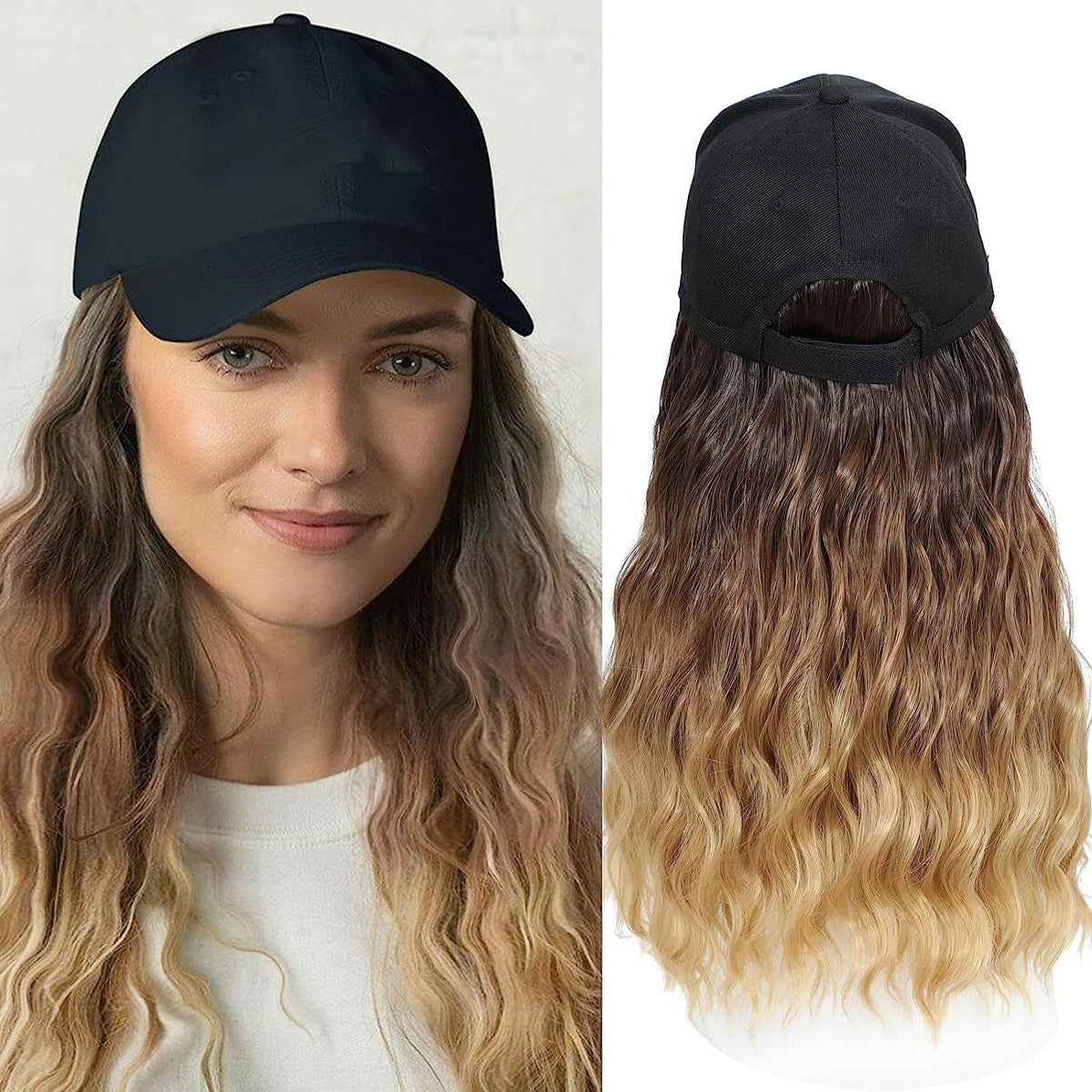 Hat One-piece Women's Big Wave Long-rolled Chemical Fiber Wig – Premium 0 | RICALOUX