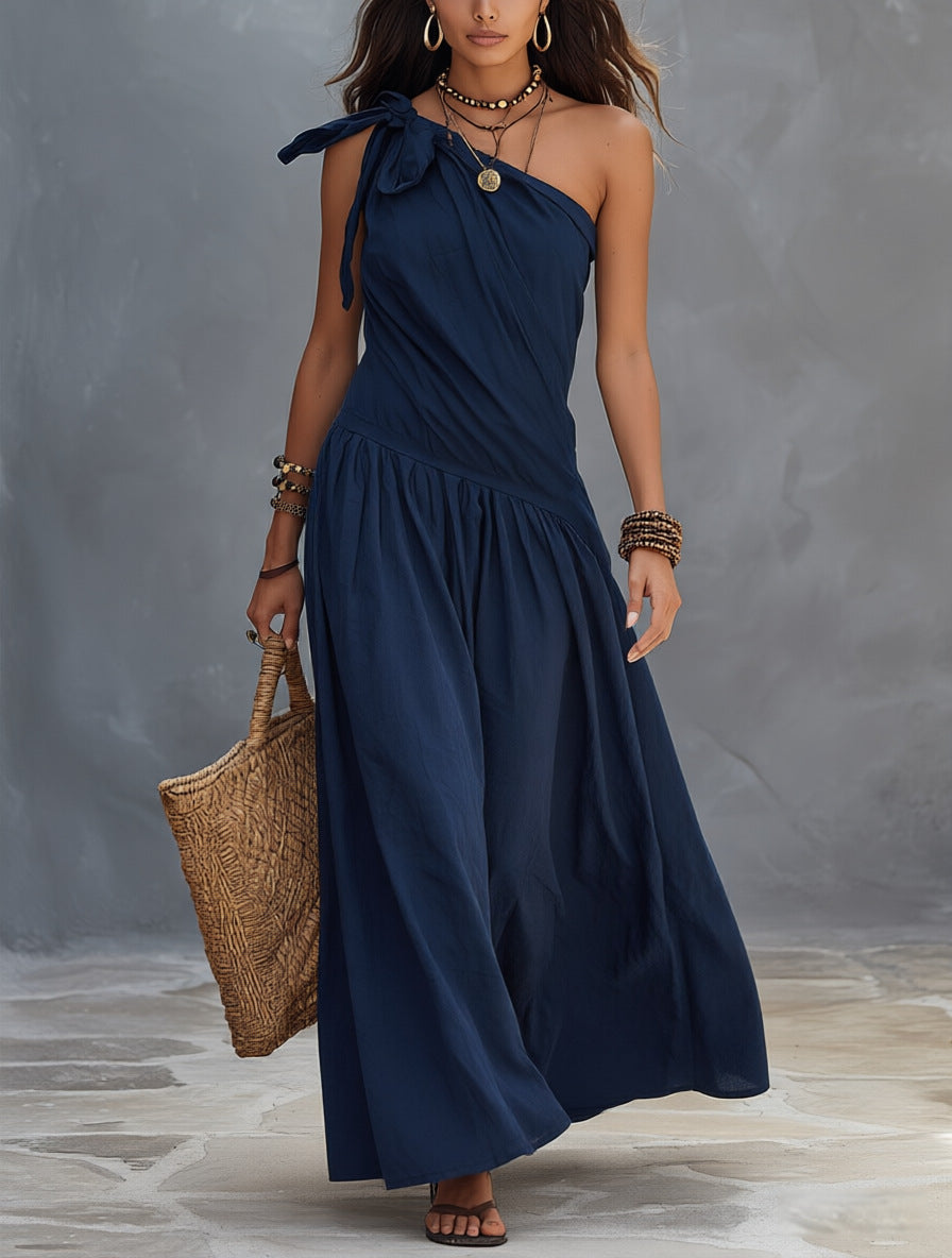 Womens Off-shoulder Asymmetrical Dress by Ricaloux