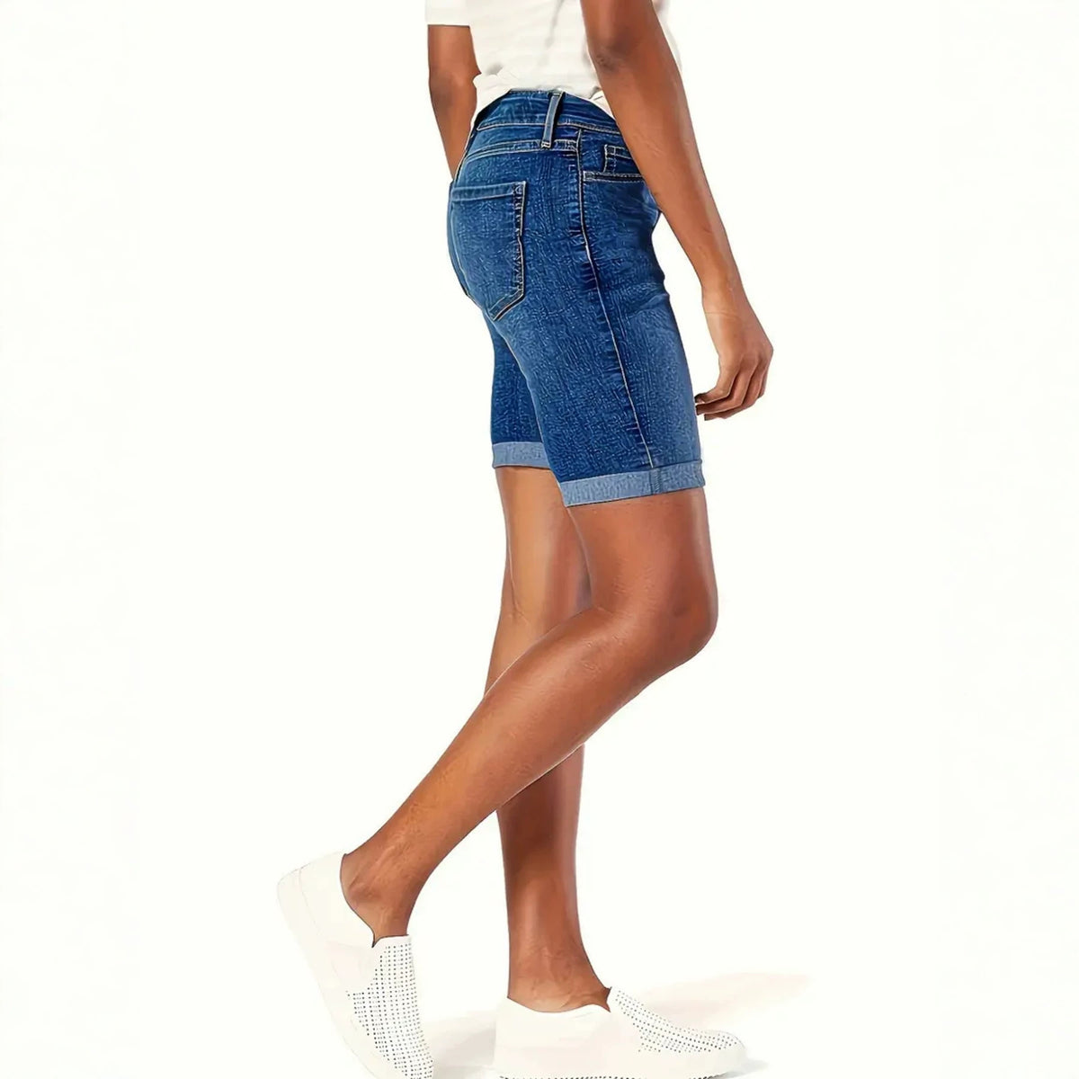 Summer Straight-leg Cropped Capris With Rolled Hems Versatile Shorts For Chic Girls by Ricaloux