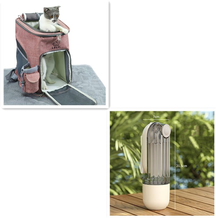 2 In 1 Pet Water Cup Segment Design Green Dog Walking Portable Drinking Cup Dog Feeding Supplies Pet Supplies Dog Walking Water Feeder Pets Products - RICALOUX