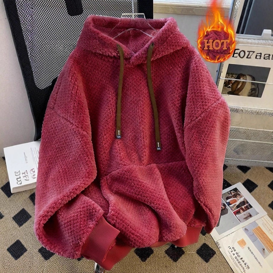 Womens Fleece-lined Thickened Hooded Sweatshirt by Ricaloux