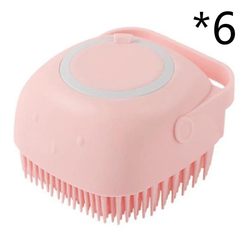 Silicone Dog Bath Massage Gloves Brush Pet Cat Bathroom Cleaning Tool Comb Brush For Dog Can Pour Shampoo Dog Grooming Supplies by Ricaloux