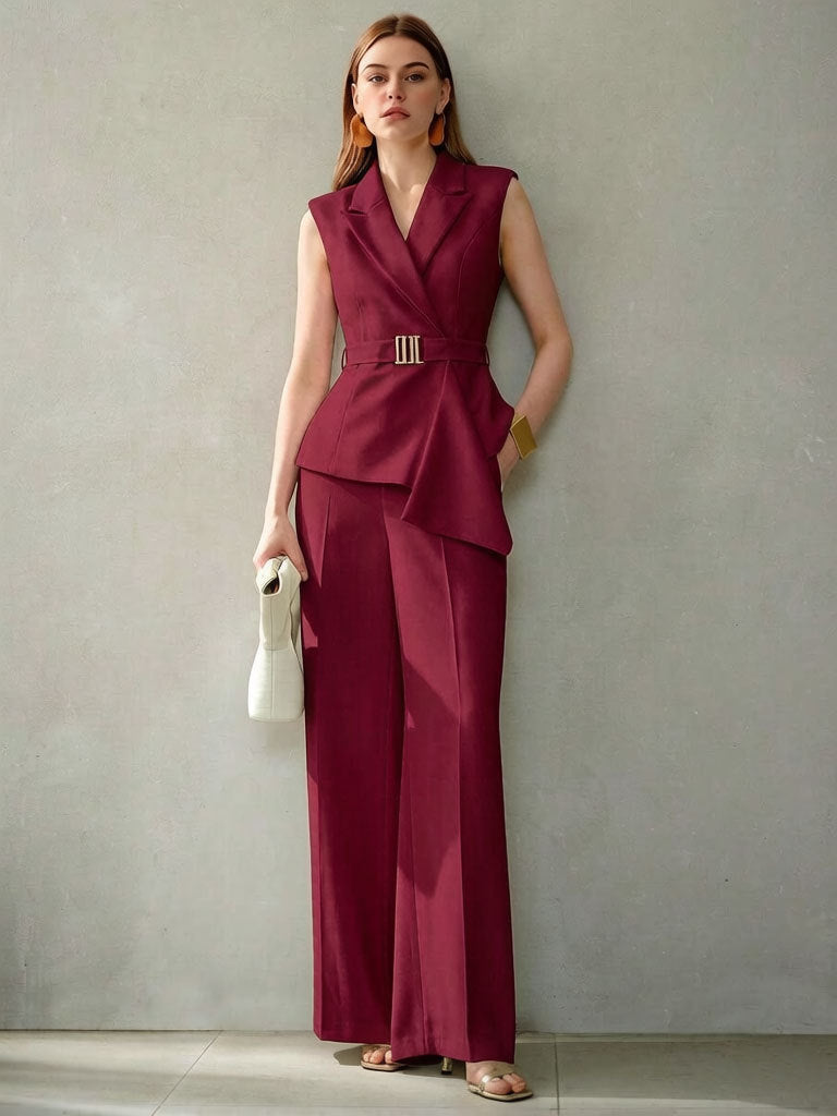 Womens Elegant And Fashionable Two-piece Set Of Top And Pants – Premium 0 | RICALOUX