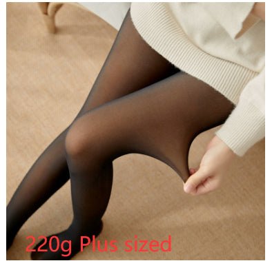 Fleece-lined Thickened Sheer Tights Leggings Transparent One-piece Pantyhose Superb Fleshcolor Pantynose - RICALOUX