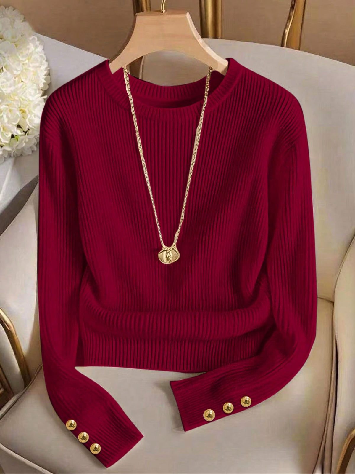 European And American Knitted Long-sleeved by Ricaloux