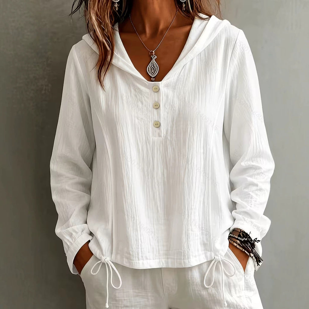 Casual Loose-fit Long-sleeve Hoodie by Ricaloux