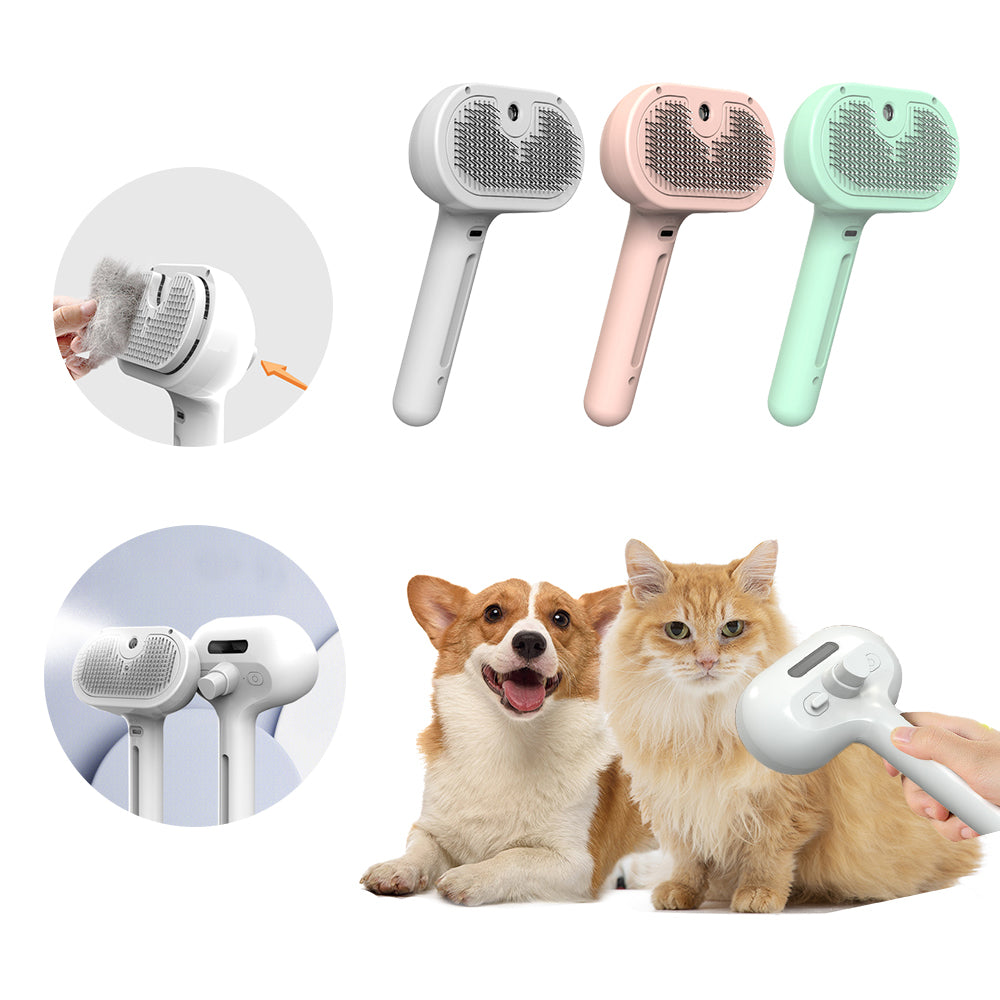 Pet Comb Self Cleaning Pets Hair Remover Brush For Dogs Grooming Tools Dematting Comb Built-in Mist Humidifier Pet Products by Ricaloux
